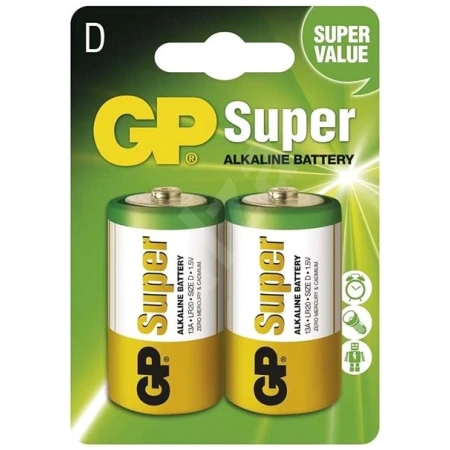 Alkalická batéria GP Super LR20 (D), 2 ks v balení
