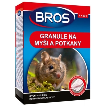 BROS Granulát na myši a potkany 7x 20g - 140 g