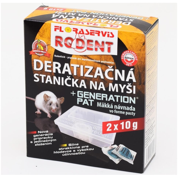 Deratizačná stanička pre myši + 2x10g návnady Generation Pat Floraservis