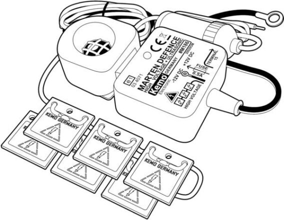 Odpudzovač KEMO M186 s vysokonapäťovými plochami
