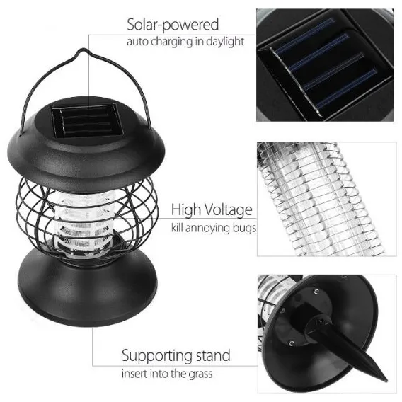 Solárny lapač hmyzu 2v1 UV LED