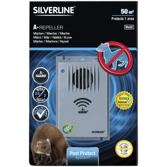 Ultrazvukový batériový odpudzovač kún a mačiek IN 25352 Silverline®