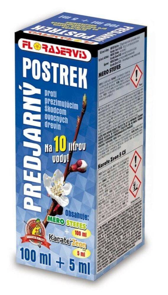 Predjarný postrek sada (100 ml + 5 ml) na ovocné a okrasné dreviny – kombinácia Mero Stefes a Karate Zeon 5 CS pre ochranu pred prezimujúcimi škodcami.