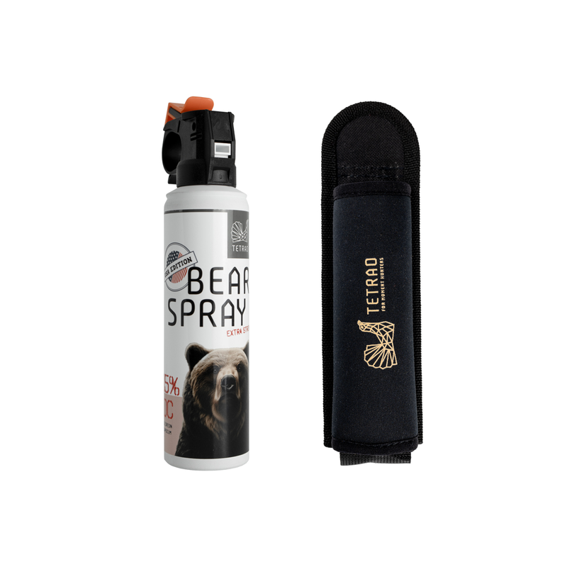 Balíček TETRAO DUO obranný sprej na medvede Bear spray + puzdro - 150 ml