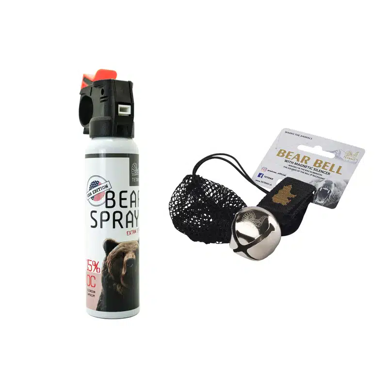 Hubársky balíček na medvede TETRAO - Bear spray 150 ml USA edition + rolnička