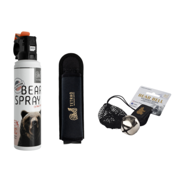 Ultimate balíček na medvede - Bear spray 150 ml + puzdro (150 ml, 200 ml) + rolnička