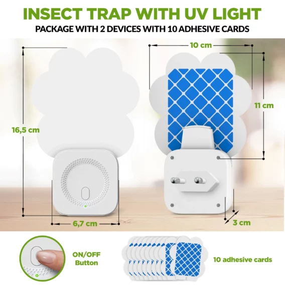 Lapač hmyzu ISOTRONIC 60306 s dvojfarebným LED svetlom a lepiacou fóliou, USB nabíjanie