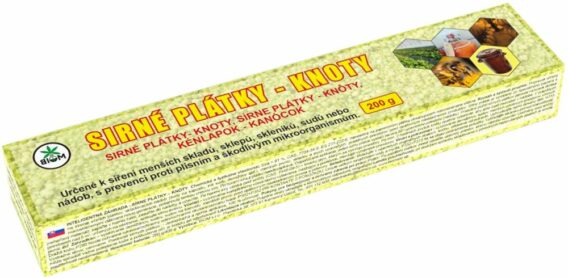 Sirné plátky BIOM 200 g – dezinfekcia sudov, pivníc a nádob. Ničia plesne, spóry a škodcov. Jednoduché a spoľahlivé sírenie.