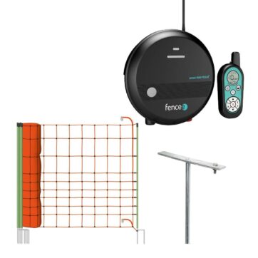 Kompletná sada s elektrickou sieťou a zdroj elektrického ohradníka RF DUO 5 J s ovládačom
