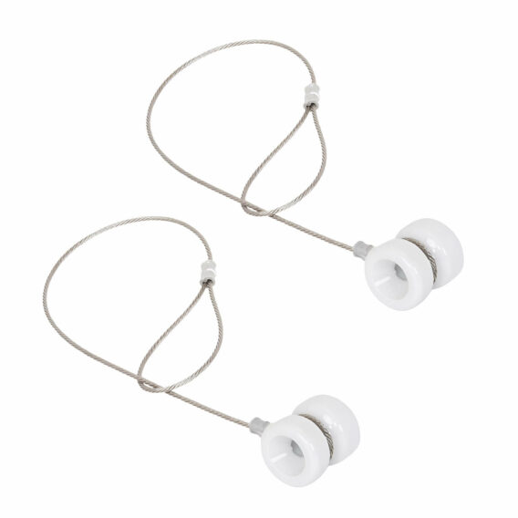 Porcelánový rohový izolátor na elektrický ohradník vrátane oceľového lanka s okom - 2 ks