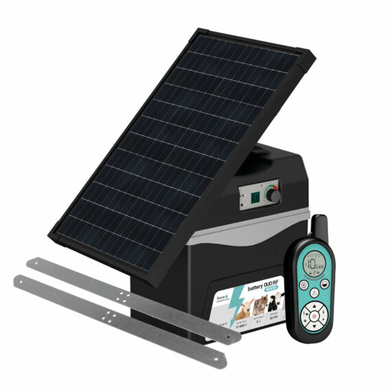 Bateriový RF zdroj fencee battery DUO RF BDX30 s ovladačom + solární panel 30 W + držiak