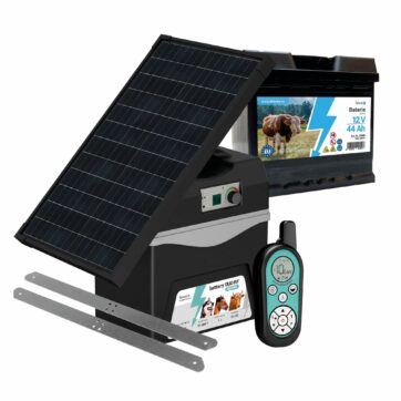 Bateriový RF zdroj fencee battery DUO RF BDX10 s ovladačom + solární panel 30 W + držiak + batéria