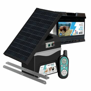 Bateriový RF zdroj fencee battery DUO RF BDX50 s ovladačom + solární panel 30 W + držiak + batéria