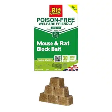 Netoxická bloková návnada na myši a potkany The Big Cheese® – balenie 30 x 10 g