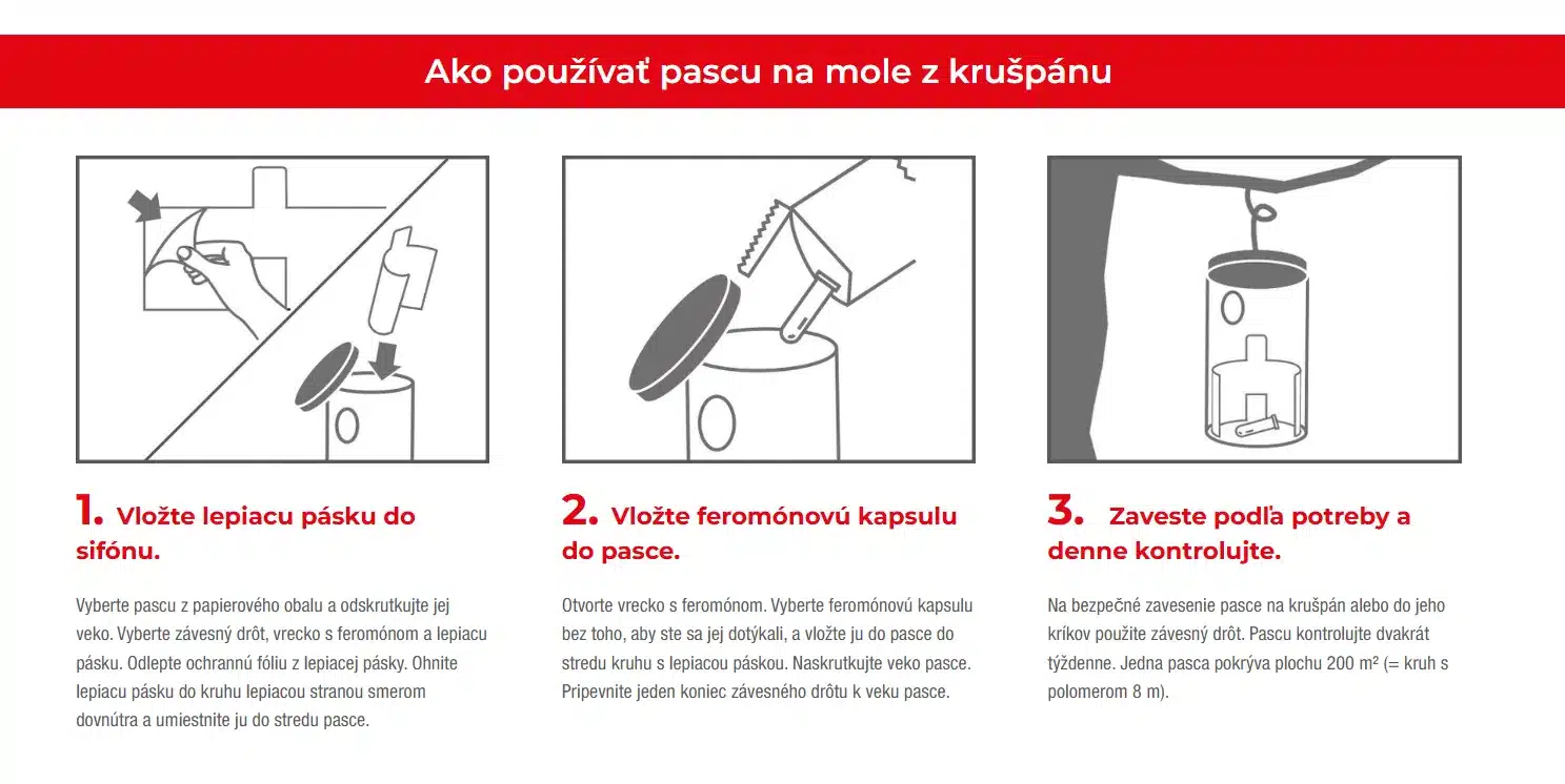 Ako používať pascu SWISSINNO® – vloženie lepiaceho pásika a feromónu