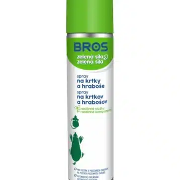 Bros Zelená sila proti krtkom a hrabošom 400 ml sprej v zeleno-bielom balení