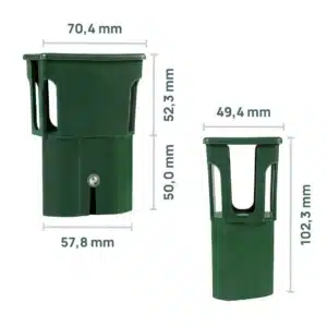 Technický nákres PROFI adaptéra s presnými rozmermi: celková výška 102,3 mm, šírka 70,4 mm a hĺbka 57,8 mm.