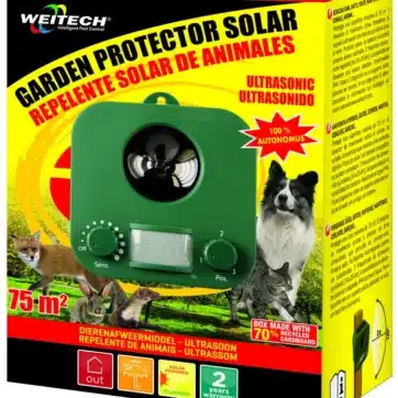 Kompletné balenie produktu ultrazvukový plašič psov a mačiek Weitech WK0055