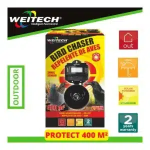 Akustický odpudzovač vtákov Weitech WK0108 Sonic s LED bleskom | 400 m² – Obrázok 6