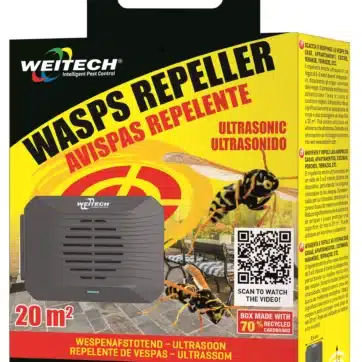 Prenosný ultrazvukový odpudzovač ôs Weitech WK0023 v sivom prevedení