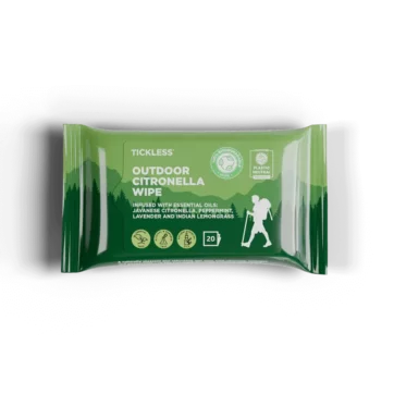 Balenie cestovných vlhčených utierok TICKLESS Outdoor citronella proti komárom a kliešťom