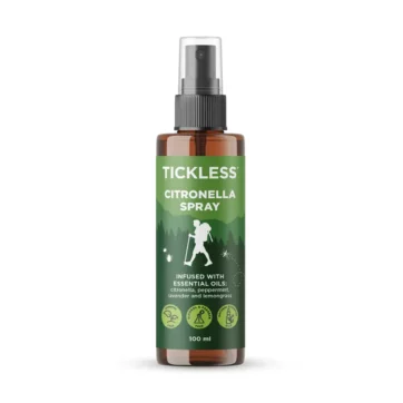 Cestovné 100 ml balenie repelentu Sprej proti komárom a kliešťom pre ľudí Tickless® Outdoor s mechanickým rozprašovačom