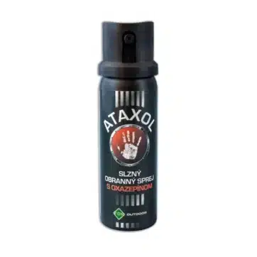 Kompaktný obranný sprej ATAXOL 50ml od slovenského výrobcu FOR s kužeľovitým rozptylom.