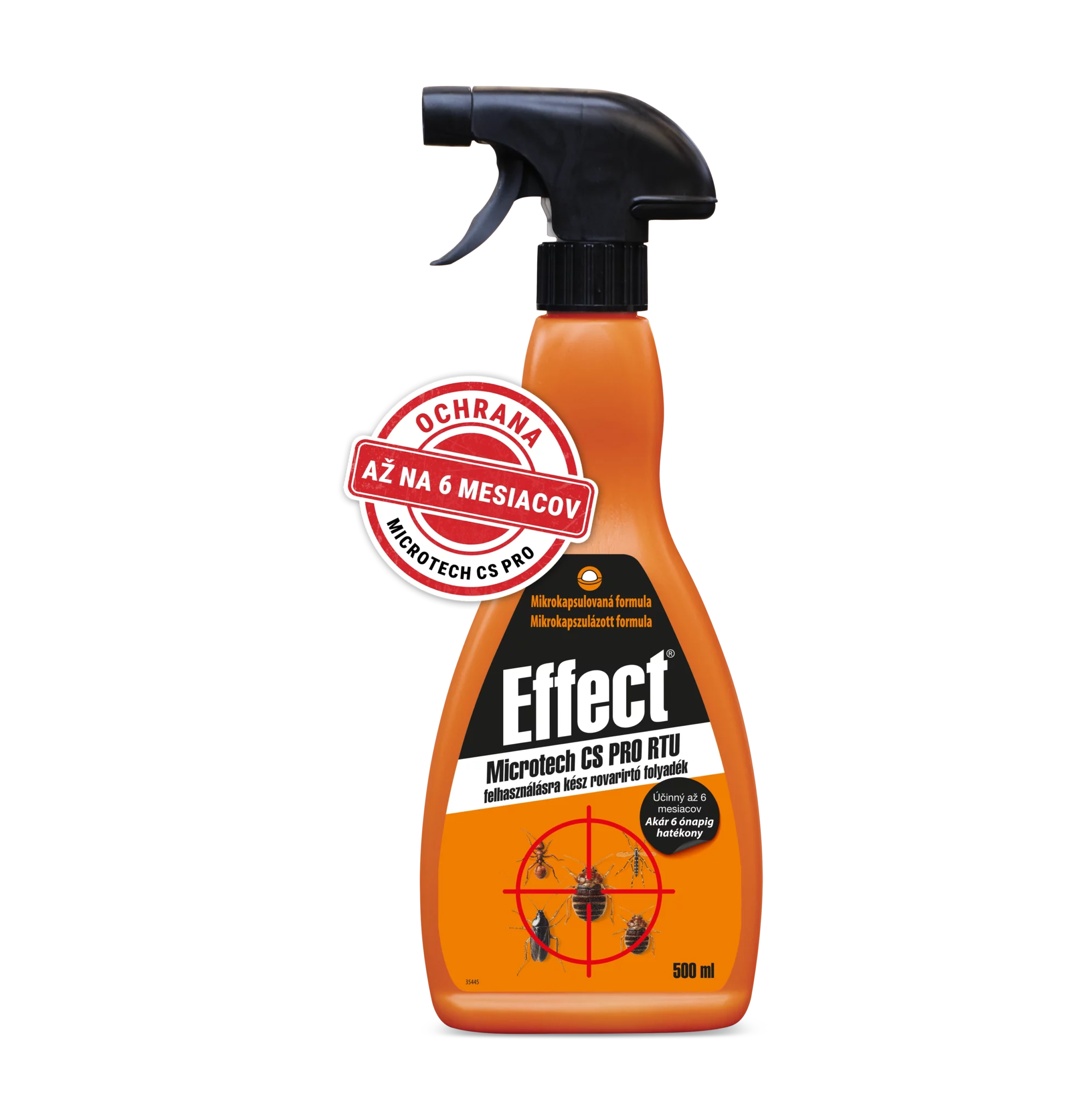 Insekticídny postrek Effect Microtech CS PRO RTU 500ml v balení s mechanickým rozprašovačom